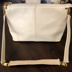 Paloma Picasso pretty soft leather shoulder bag, goldtone detailed chain strap